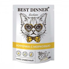 Best Dinner Exclusive 0,085кг курочка, морковь (для взрослых и котят с 1 месяца) мусс сливочный для кошек