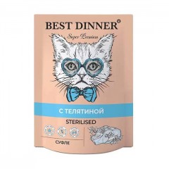 Best Dinner Мясные деликатесы Sterilised 0,085кг суфле с телятиной для кошек