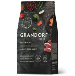 GRANDORF FRESH CAT Duck STERILISED (Свежее мясо Утки с бататом для стерелизованных кошек, диетическая формула для особо аллергичных кошек)