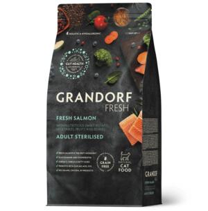 GRANDORF FRESH CAT Salmon STERILISED (Свежее филе Лосося с бататом для стерелизованных кошек , для здоровья кожи и шерсти или склонных к аллергии)