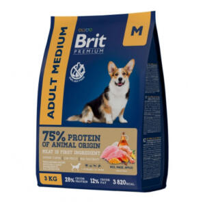 Brit Premium Dog Adult Medium курица сухой для взрослых собак средних пород (10–25кг)